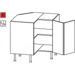 EBS ES90RLB Skříňka spodní rohová lomená, 90 cm, bílá lesk 1 set – Zboží Dáma