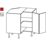 EBS ES90RLB Skříňka spodní rohová lomená, 90 cm, bílá lesk 1 set – Sleviste.cz