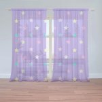Záclony Hvězdy na fialové: 2 ks - 150x250 cm - Sablio – Hledejceny.cz