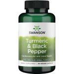 Swanson Turmeric & Black Pepper Kurkuma a černý pepř 90 rostlinných kapslí – Hledejceny.cz