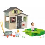 Smoby Set domeček Přátel s plnými dveřmi a pískoviště Friends Evo Life Playhouse rozšiřitelný s vozíkem a kbelík setem – Hledejceny.cz
