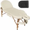 Masážní stůl a židle Tectake 404372 skládací masážní lehátko sawsan béžová