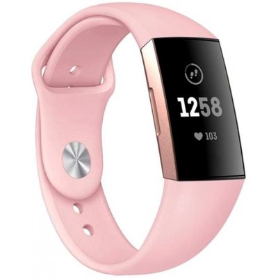 BStrap Silicone pro Fitbit Charge 3 / 4 sand pink, velikost S STR00023