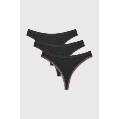 FILA 3PACK Sportovní tanga FILA Seren černá – Zboží Dáma