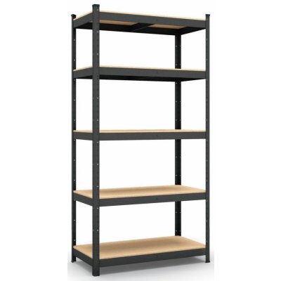 Tvujregal Kovový Economy 180 x 90 x 40 cm 5 polic lakovaný černý – Sleviste.cz