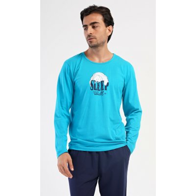Vienetta MAN pánské pyžamo dlouhé Sleep: tyrkysová – Zboží Dáma