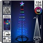 Koopman LED dekorativní vánoční stromeček 154 LED RGB, IP44, pr. 50 x 150 cm – Hledejceny.cz