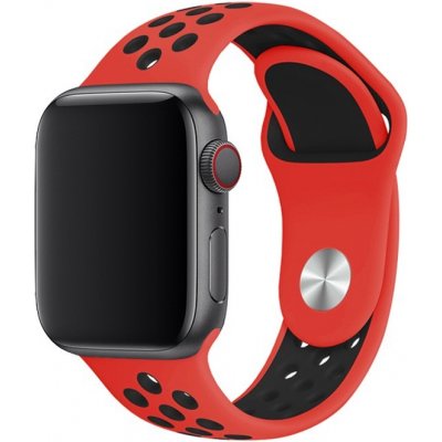 AW Sportovní řemínek na Apple Watch - Červeno-černý Šířka uchycení řemínku: 38/40/41mm, Délka řemínku: Dámský - S/M (12 - 18cm) Červeno-černý IR-AWSPRT40 – Zboží Mobilmania