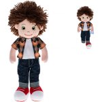 Panáček Matýsek měkké tělo 37 cm na baterie česky mluvící oranžový – Sleviste.cz