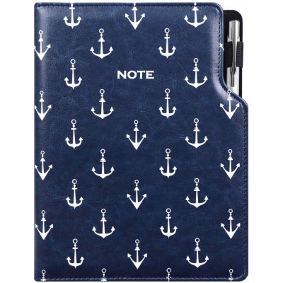 Notes DESIGN B5 čtverečkovaný modrý námořník kotvy