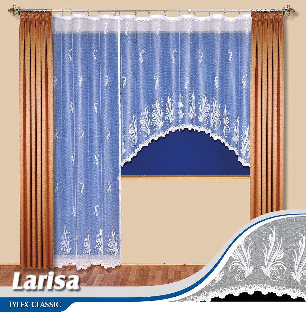 Tylex kusová záclona LARISA jednobarevná bílá, výška 150 cm x šířka 220 cm  (na okno) | Srovnanicen.cz
