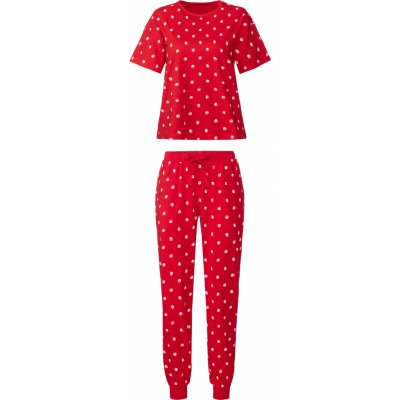 Esmara dámské pyžamo kr.rukáv vzorované červené – Zboží Mobilmania