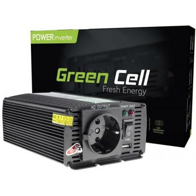 Green Cell INV01DE 12V/230V 300W/600W modifikovaný sinus – Zboží Mobilmania