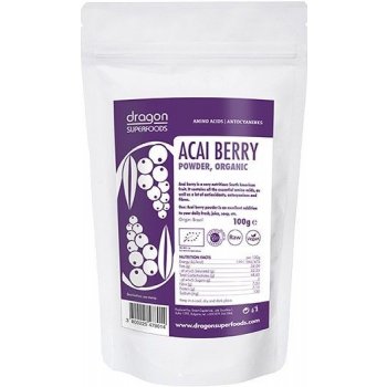 Dragon superfoods Acaí prášek 100 g Bio 100% acai Raw