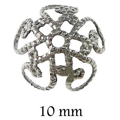 Kaplík filigránový velký 10mm z chirurgické oceli - Obsah balení 50 ks KA 020 – Zboží Dáma