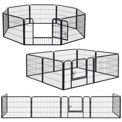 FurniGO Kovová ohrádka pro štěňátka 160x160x60 cm – Zbozi.Blesk.cz