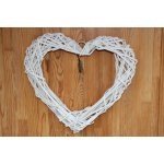 L.M.Dekor Proutěné srdce k dalšímu tvoření šedé a bílé 40 cm bílá – Zbozi.Blesk.cz