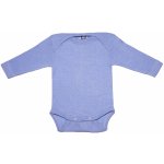 Dětské body z merino vlny bavlny a hedvábí Cosilana s dlouhým rukávem modrý melír – Zboží Mobilmania