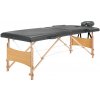 Masážní stůl a židle zahrada-XL Masážní stůl se 2 zónami dřevěný rám antracitový 186 x 68 cm
