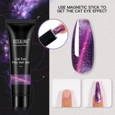 Rosalind Cat Eye Poly Gel Violet Galaxy 15 ml – Zbozi.Blesk.cz