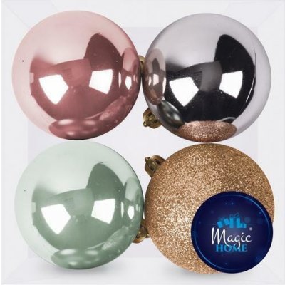 MagicHome Koule 4 ks 10 cm mix na vánoční stromeček – Hledejceny.cz
