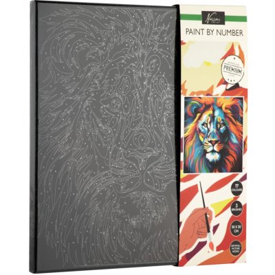 Grafix Malování podle čísel lev 30 x 30 cm černé plátno – Sleviste.cz