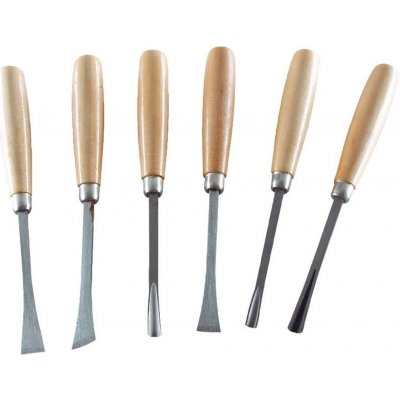 EXTOL CRAFT Dláta řezbářská s dřevěnou rukojetí, sada 6ks, délka dlát 170mm, 3936 – Zboží Dáma