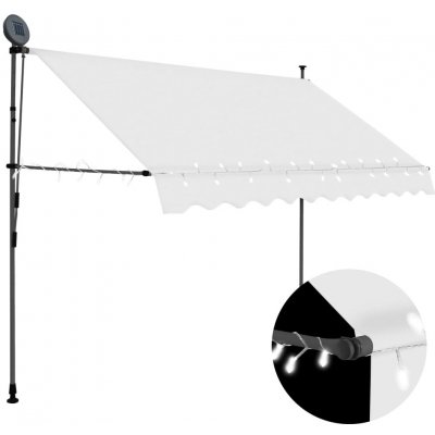 vidaXL Ručně zatahovací markýza s LED světlem 300 cm krémová – HobbyKompas.cz