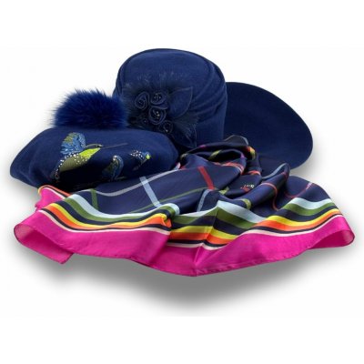 dámská šála -maxi šátek SILK SENSATION modrá kostka WO-001 – Hledejceny.cz