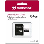 Transcend microSDXC UHS-I U1 64 GB TS64GUSD350V – Zboží Mobilmania