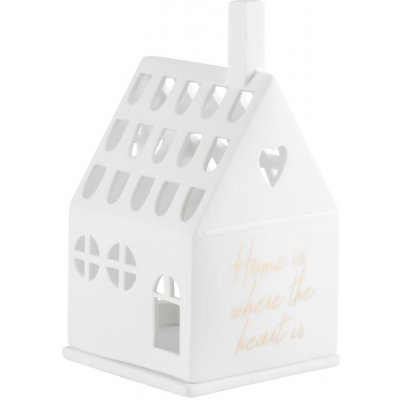 räder Porcelánový svícen domeček Home is, bílá barva – Zboží Dáma