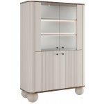 Nábytek Bogart Vesper 103 cm čtyřdveřová kašmír / ořech / černé úchytky / kulaté nohy – Hledejceny.cz