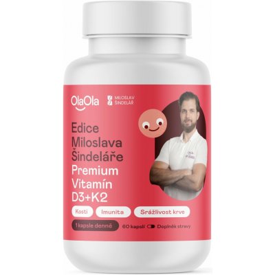 OlaOla Edice Miloslava Šindeláře Premium Vitamin D3 + K2 60 kapslí – Hledejceny.cz