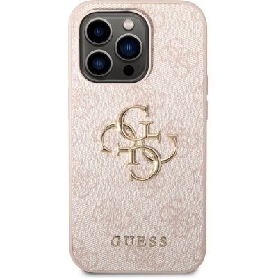 Pouzdro Guess PU 4G Metal Logo iPhone 14 Pro Max růžové