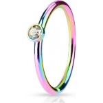 Šperky4U Duhový piercing do nosu/ucha kruh N01165-C – Zboží Dáma
