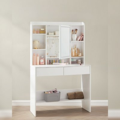 Vasagle Angela RDT123T14 toaletní stolek s osvětlením bílá – Zboží Dáma