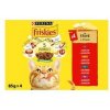 Kapsička pro kočky Friskies Adult Cat hovězí, kuře, kachna, jehně ve šťávě 4 x 85 g