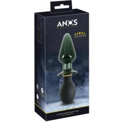 Anos Double-ended Butt Plug with Vibration Black