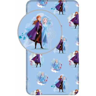 Jerry Fabrics bavlna napínací prostěradlo Frozen 2 Blue Leaves 90x200/25 – Zboží Mobilmania