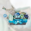 BabyDort plenkový dort modrý dárkový koš box pro miminko
