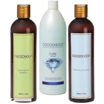 Cocochoco Brazilský Keratin pure 250 ml + čisticí 400 ml + Bezsulfátový šampon 400 ml dárková sada