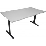 ZLKL Kancelářský stůl 140 x 70 cm černá podnož / šedá deska P00056-1 – Zboží Mobilmania