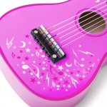 Tidlo dřevěná kytara Star růžová – Zboží Dáma