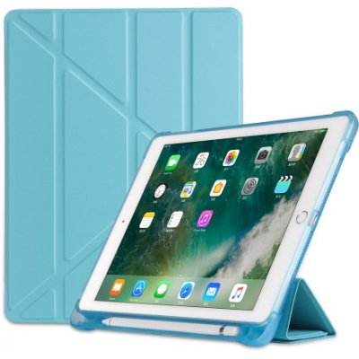 Protemio Leather zaklapovací obal Apple iPad 9.7 2018/2017 / iPad Air 1/2 33301 světlemodrý – Zboží Mobilmania