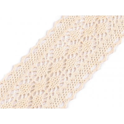 Bavlněná krajka / vsadka paličkovaná šíře 60 mm, střední, 16 režná světlá – Hledejceny.cz