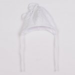 New Baby Kojenecká bavlněná čepička s mašličkou NUNU bílá – Sleviste.cz