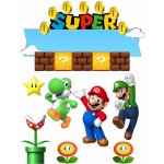 Jedlý tisk SUPER MARIO ● materiál: FONDÁNOVÝ DECORLIST ✴️ – Zboží Mobilmania