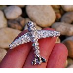 Mona brož letadlo stříbrné sklo stříbrná – Sleviste.cz