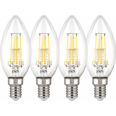 Philips LED Lamp E14 4-Pack 40W 2700K Filament candle – Hledejceny.cz