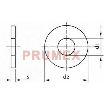 Podložka pod nýty DIN 9021 M10 nerezová ocel A2 (10,5x10,5x30) – Sleviste.cz